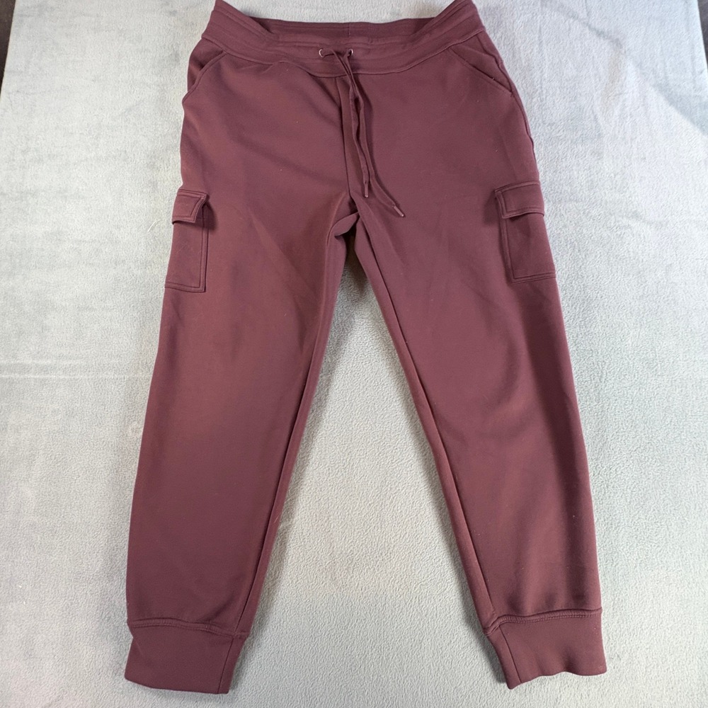 32‎ Degrees Heat Women's Cargo Joggers Burgundy Tech Fleece Sweatpants Large